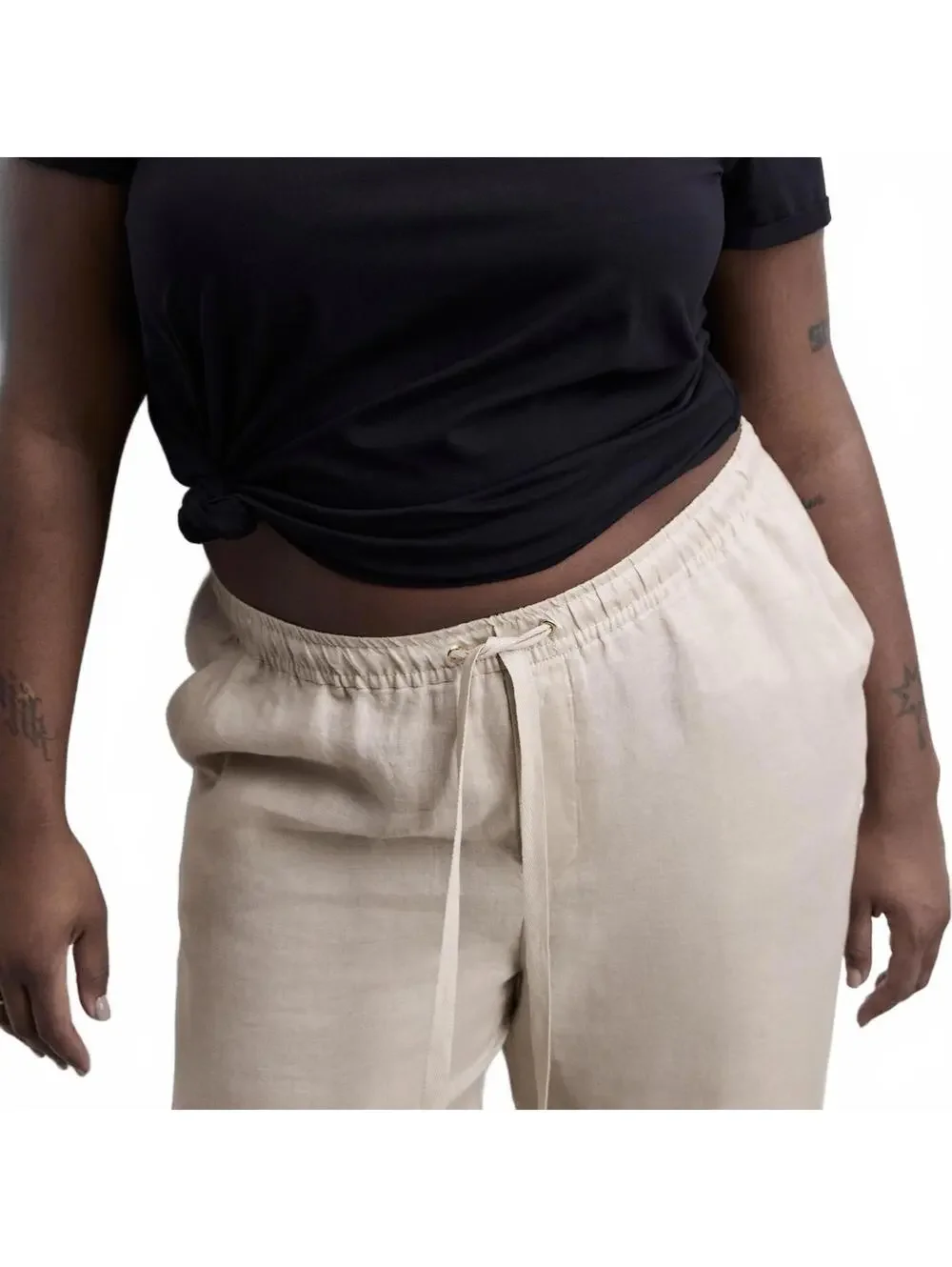 Mango 100% Linen Pants Light/Pastel Grey NWT Size 4XL